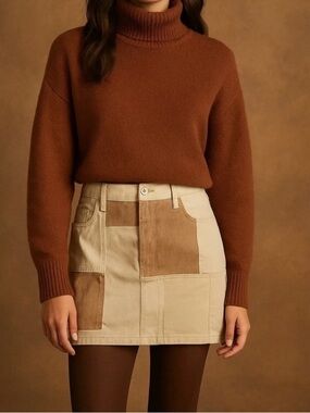 Anthropologie Pilcro And The Letterpress Patchwork Corduroy Mini Skirt Size 29